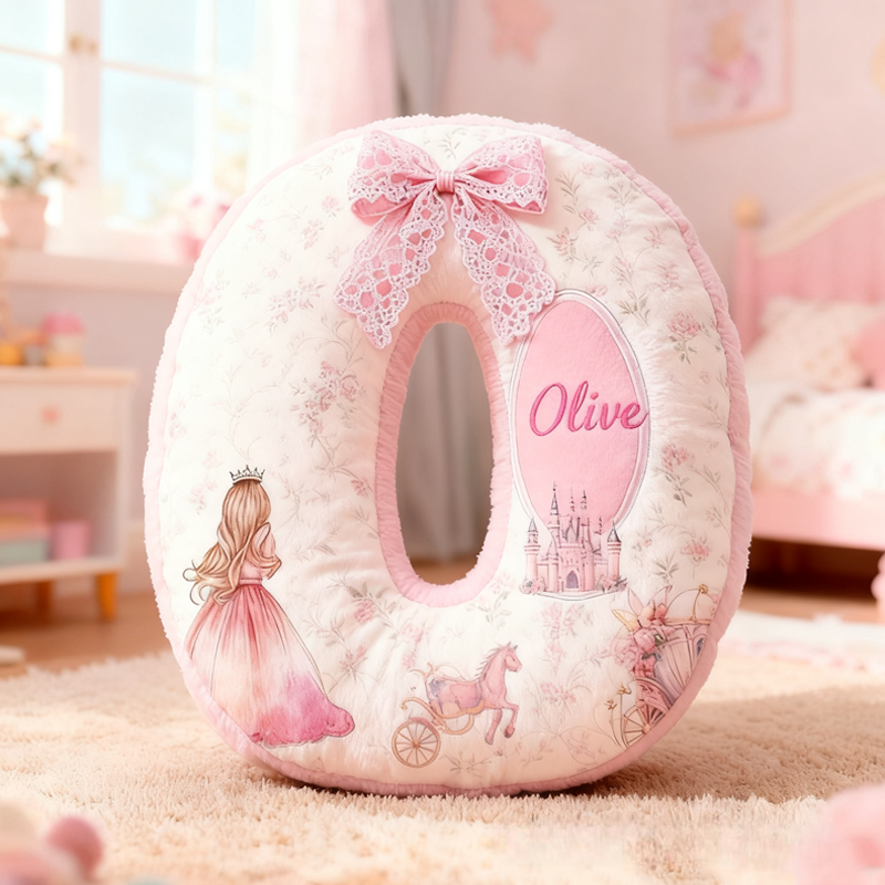 Personalized Pink Dream Fairy Tale Princess with Name Graphic 3D Print Pillow Christmas Gift for Kids 