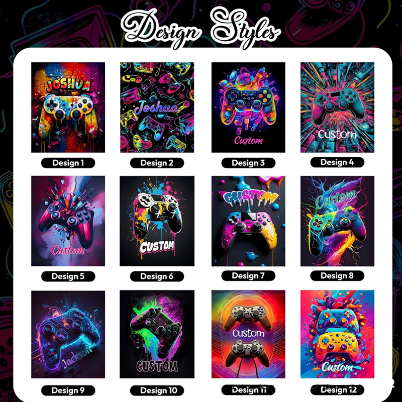 Personalised Custom Gaming Blanket with Name Blanket Kids Blanket Gamepad Blanket for Him Geek Lover