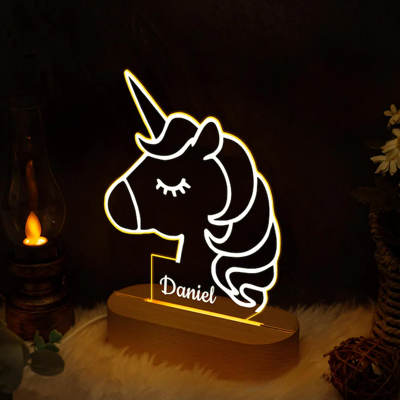 Personalized Dream Horse Night Light Light New Baby Girl Gift Kids Bedroom Lamp