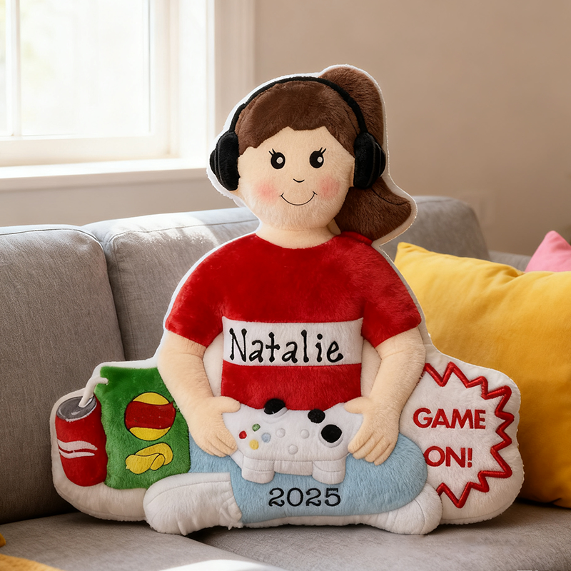 Personalized Graphic 3D Print Gamer Girl with Video Game Controller & Headset Custom Christmas Gift for Game Geek Lover