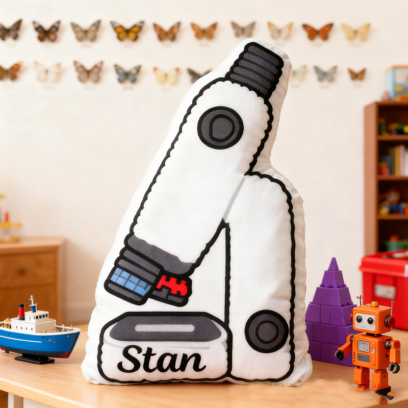 Personalized Biological Microscope Pillow for Kids Science Decor Gift for Science Enthusiasts