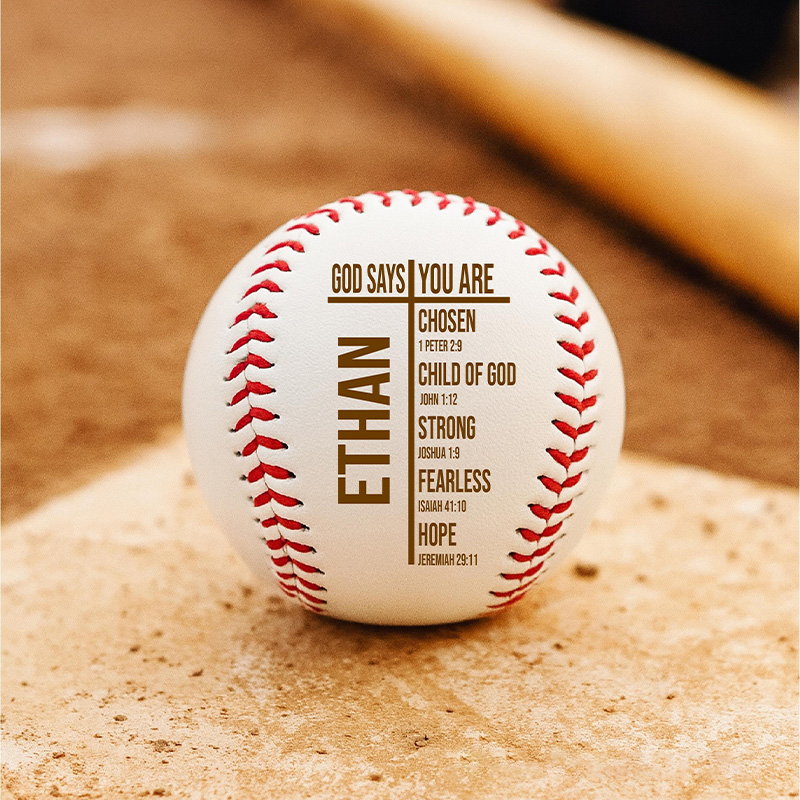 Personalized God Says You are Scripture Baseball with Name Engraved Leather Christian Gift Religious Gift for Sport Lovers Baseball Lovers Gift