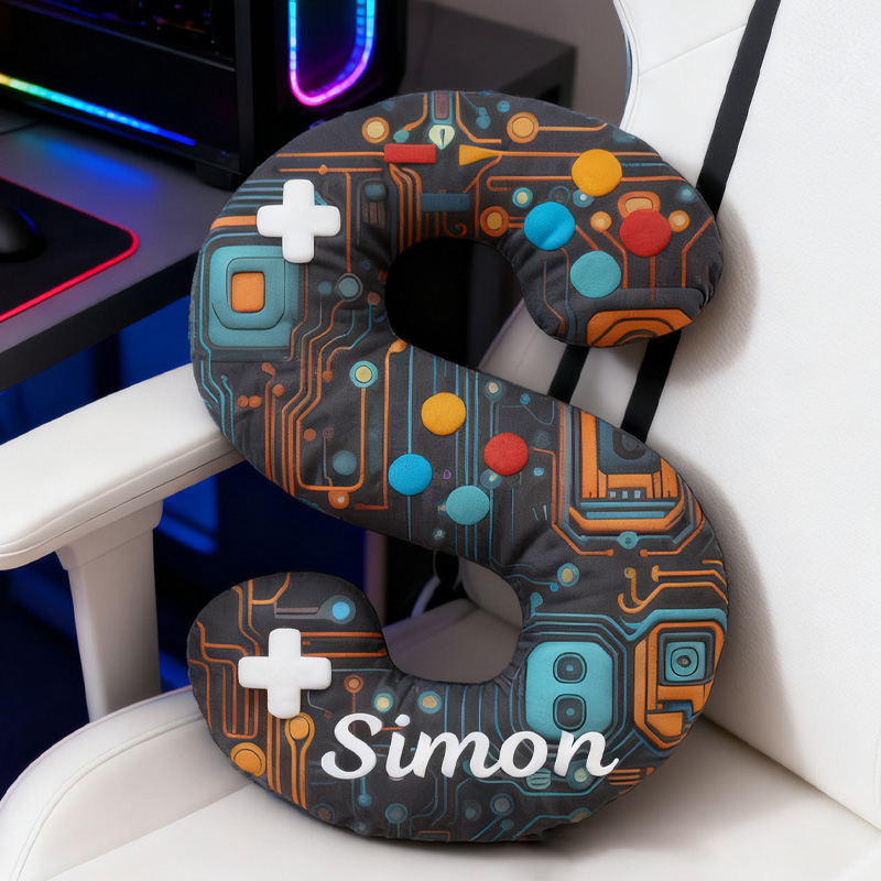 Personalized Gaming Circuit Themed Pillow Computer Technology Enthusiasts Gifts for Game Geek Lover