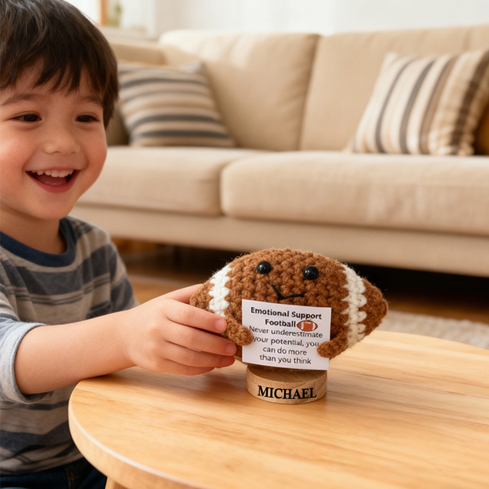 Personalized Emotional Support Football Toy with Custom Name Cheer Up Gifts For Football Team Players 