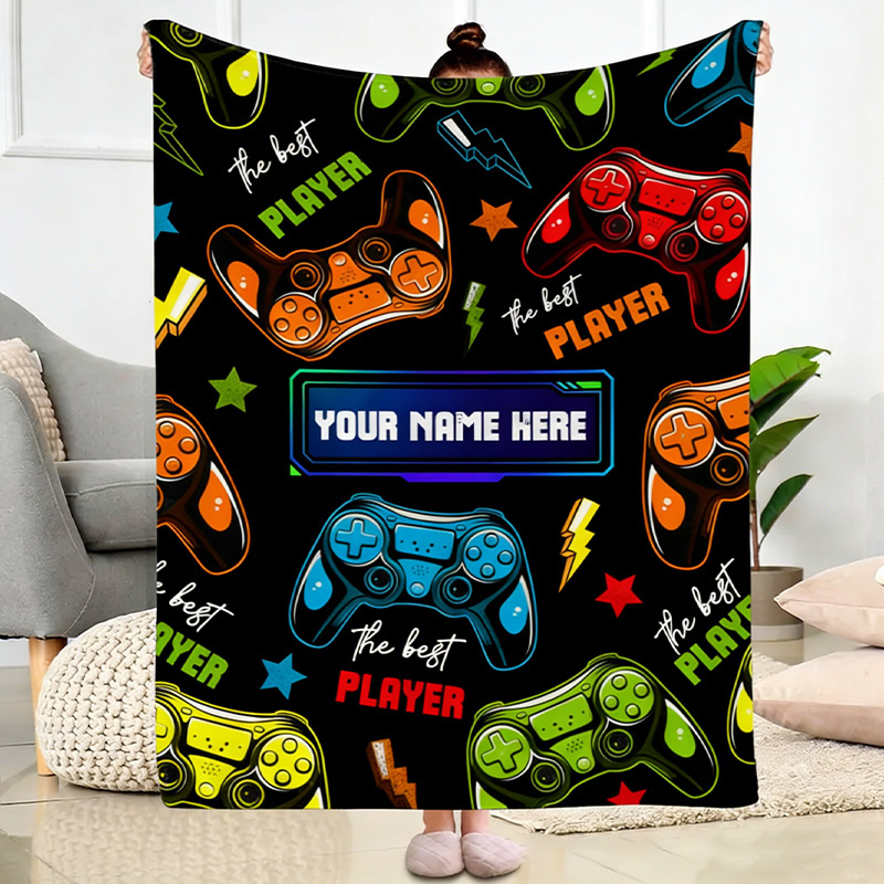 Personalized Gaming Blanket for Boys Soft Throw Blanket for Gamers Blanket for Kids or Adults Blanket Christmas Gift for Game Geek Lover