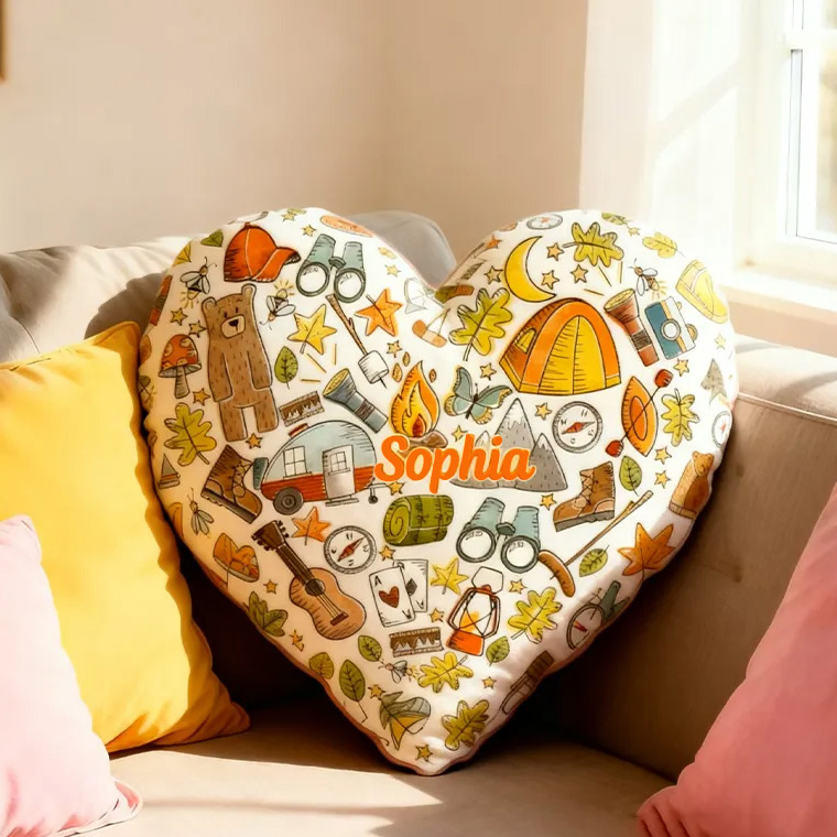 Personalized Love Camping Pillow Hiking Lover Pillow Camp Life Pillow Funny Camper Pillow Gift For nature outdoor Camp Lover