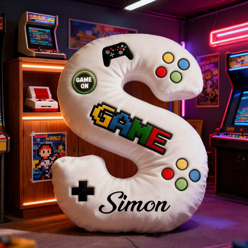 Personalized Children's Alphabet Pillow Gift for Game Lover