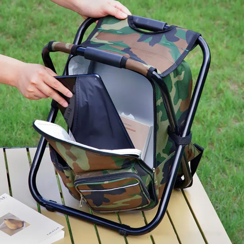 Personalized Cooler Chair Embroidery Backpack Custom Outdoor Lovers Gifts Fishing Gifts for Men Portable Seat Mens Outdoor Gift