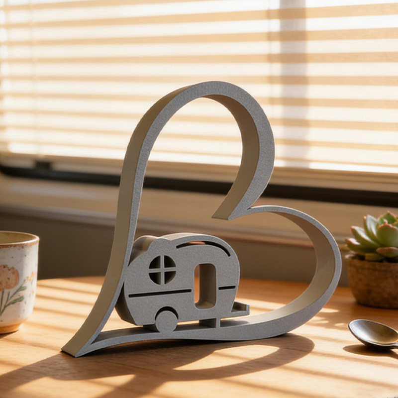 Personalized 3D Printed Camper Heart Camping Decor Sign Gifts for Campers Rv Gift Ideas
