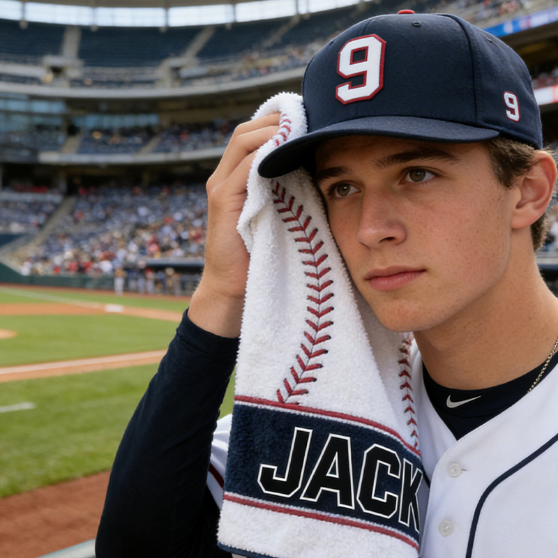 Personalized Baseball Towel with Custom Name for Baseball Enthusiasts