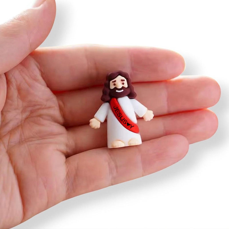 Personalized Mini Jesus Figures with Sash Jesus Love You and Custom Name Multiple Colors 3D Printed Decor Religious Gift Faith Gift Jesus Lover Gift