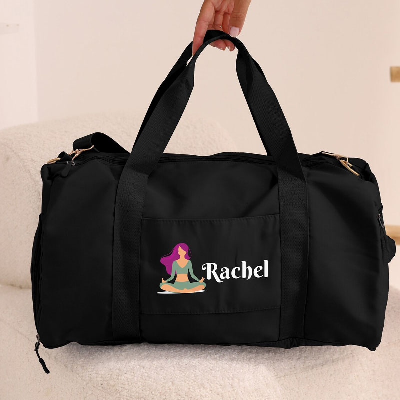 Personalized Yoga Duffle Bag Custom Meditation Bag Gym Bag Gift for Athlete Mothers Gift for Yoga Lovers