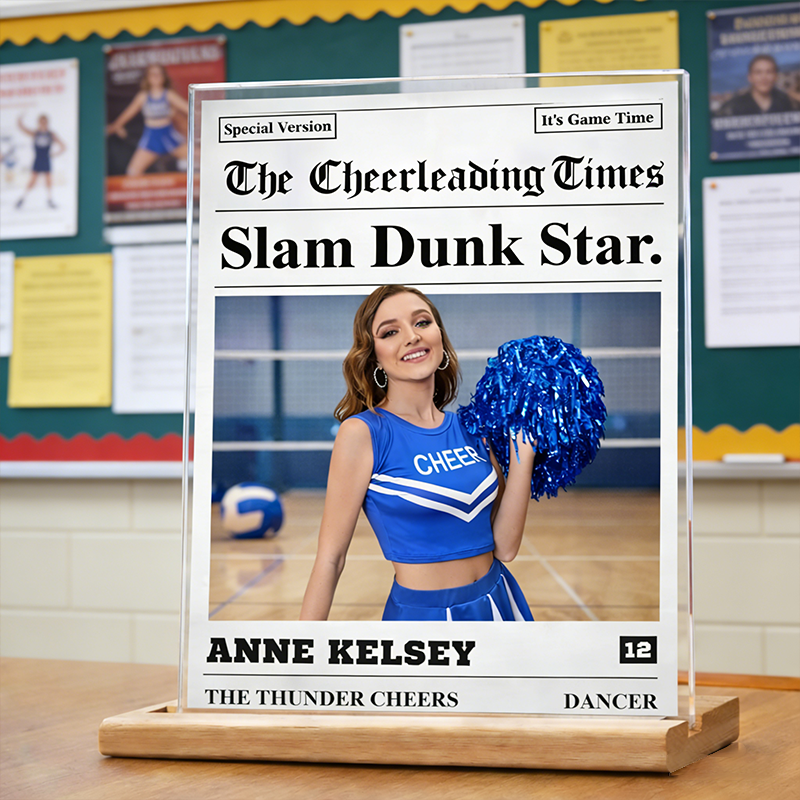 Personalized Cheerleading Magazine Cover Custom Photo and Name Display