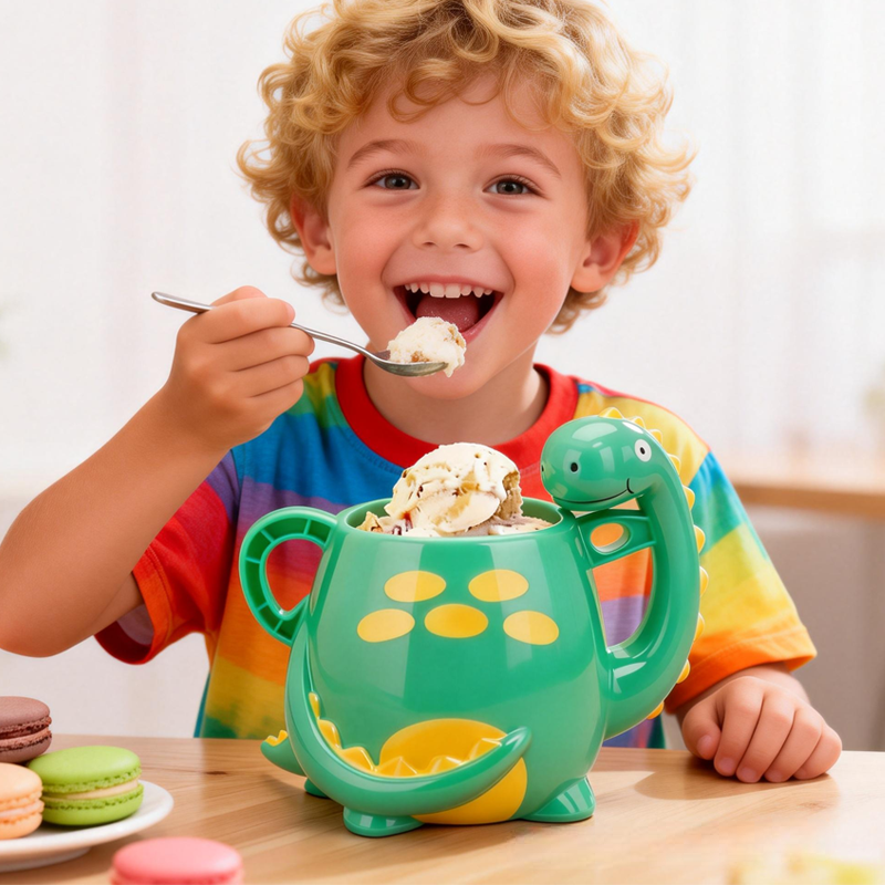 Cartoon Dinosaurs in Various Colors Ice Cream Pint Holder 3D Printed Cozy Birthday Gifts for Kids Dinosaurs Lovers Gifts