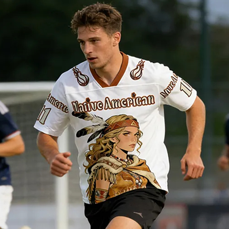 Personalized Sport-Themed Native American-Inspired Jersey with Custom Number for Sport Fans