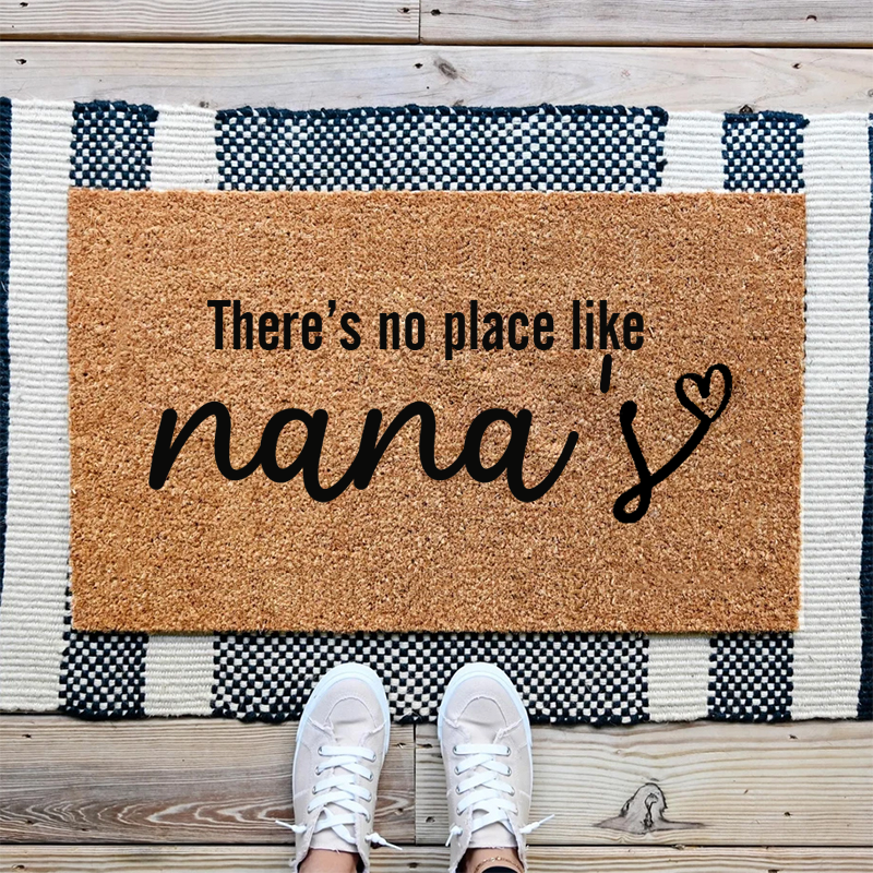 Personalized There Is No Place Like Home Doormat Housewarming Gift Welcome Mat for New Home Natural PVC Free Door Mat Indoor Outdoor Family Decor Rug