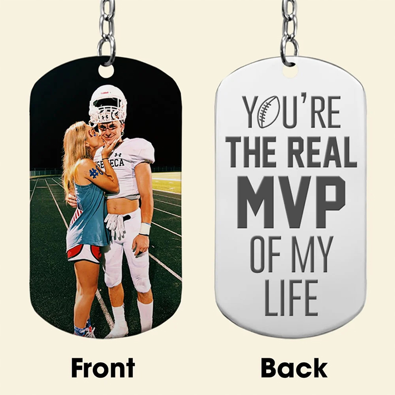Personalized "You're the Real MVP" Football Keychain for Couples or Sports Fans Valentine's Day Gift 