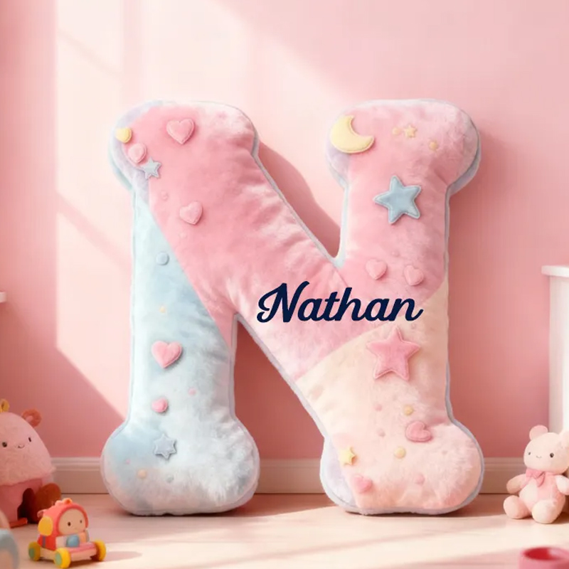 Personalized Pink Macaron Alphabet Throw Pillow Graphic 3D Print Cute Dessert Letter Pillow with Name for Kids Girl Boy Baker Christmas Gifts Loving Room Decor