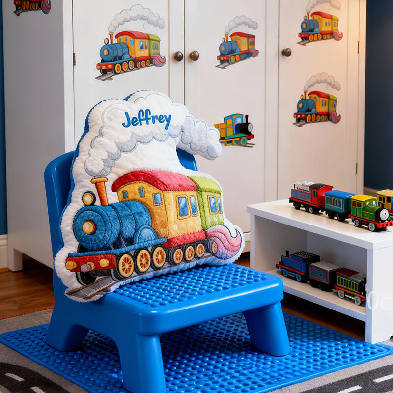 Personalized Train Shaped with Name Graphic 3D Print Pillow Christmas Gift for Kids or Baby Birthday Gifts