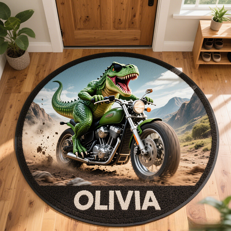 Personalized Dinosaur with Name Soft Rug Christmas Gift for Kids Rug Birthday Gifts for Kid