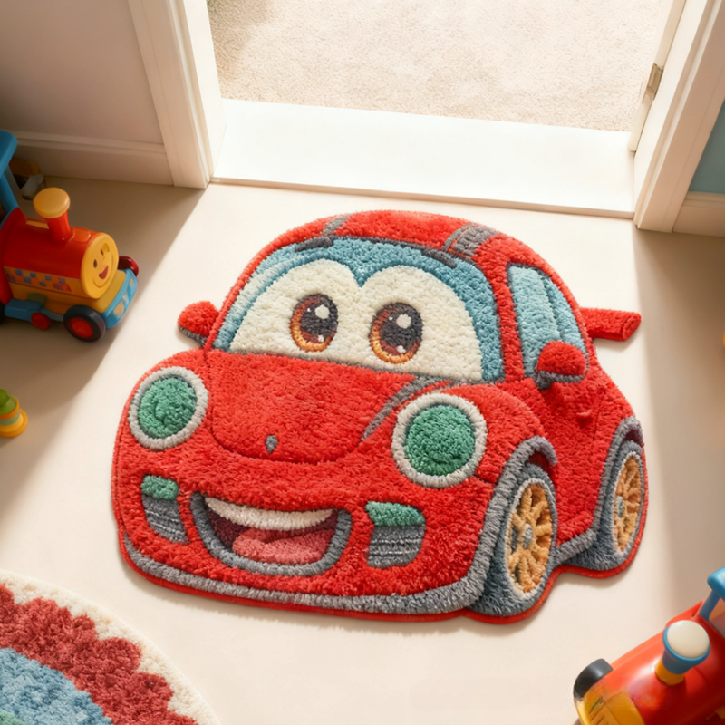 Personalized Cartoon Car Soft Rug Christmas Gift for Kids Rug Birthday Gifts for Kids