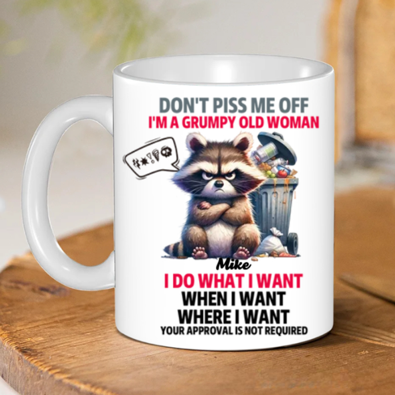 Personalised Don't Piss Me Off Coffee Cartoon Animals Mug with Name Birthday Gifts