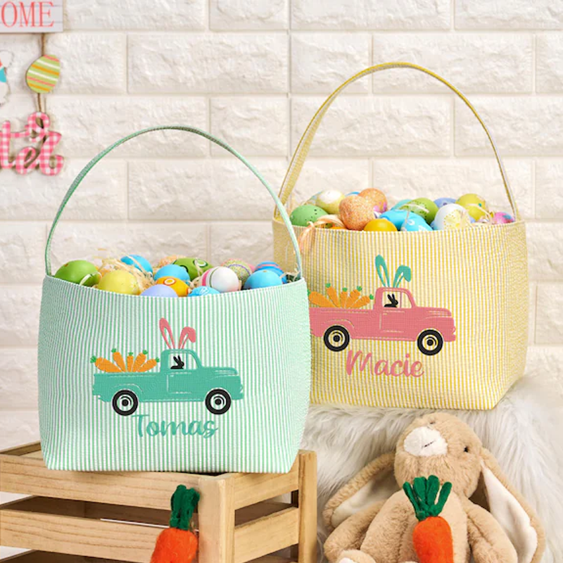 Personalized Easter Basket Easter Basket Monogram Easter Basket Girls Basket Boys Basket Girls Easter Basket Embroidered Rabbit