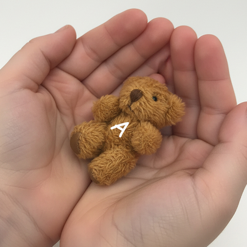 Personalized Mini Teddy Bear with Initial Pocket Sized Plush Toy and Keychain for Kids  Very Tiny Soft Fuzzy Stuffed Teddy Bear