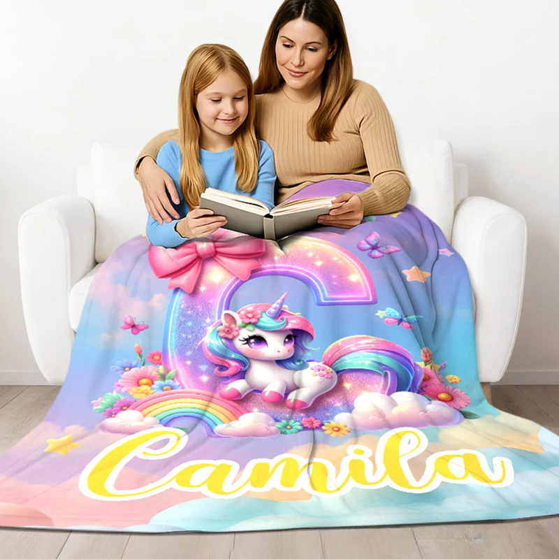 Personalized Dream Horse Soft Throw Blanket with Name Birthday Gift for Dream Horse Lovers