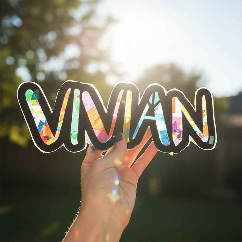 Personalized Name Suncatcher Craft Kit and making arts for Kids Custom DIY Art Set Perfect Birthday Gift or School Activity