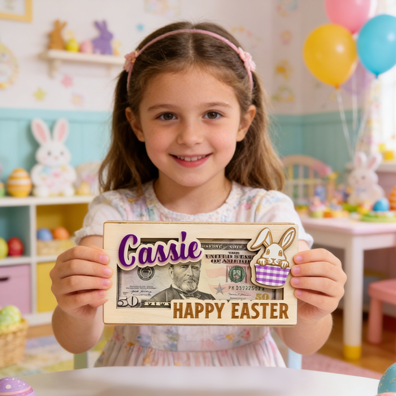 Personalized Easter Money Holder Easter Basket Stuffers Easter Gifts for Teens Easter Gifts for Adults Money Holder for Gift Easter Bunny Money Gift
