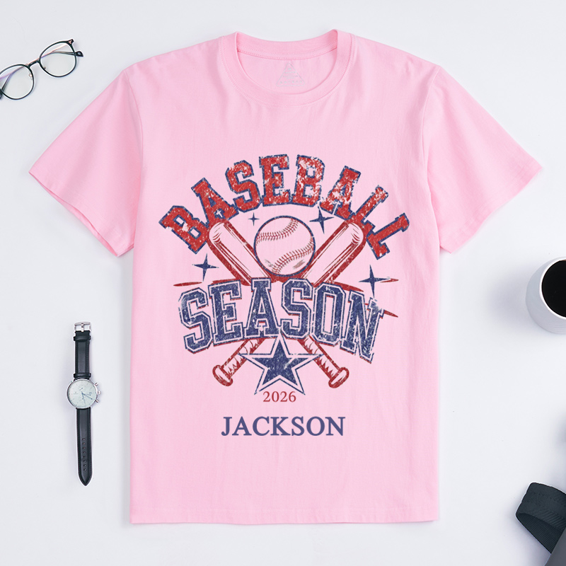 Personalized Baseball Season T-Shirt Baseball Shirt Custom Name Gift for Baseball Lovers