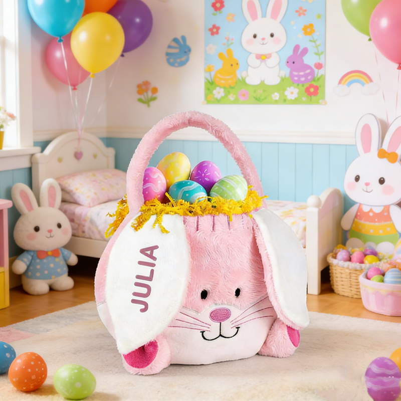 Personalized Easter Bunny Basket Personalized Easter Basket Blue Easter Bunny Easter Basket for Kids Baby Gift for Easter