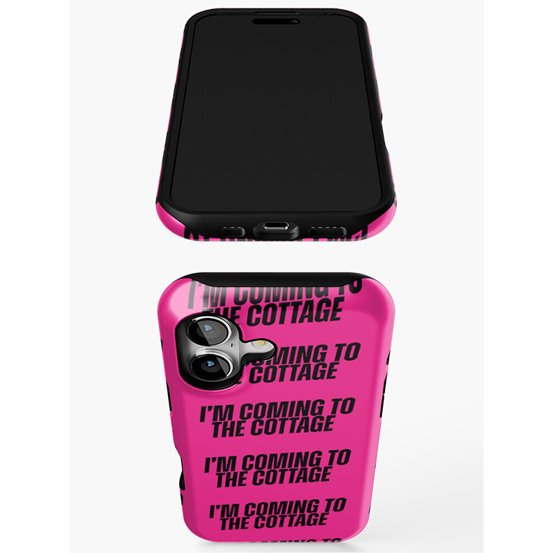 Personalized Hot Pink "I'm Coming To The Cottage" Phone Case for Hockey Fans Romance Gift