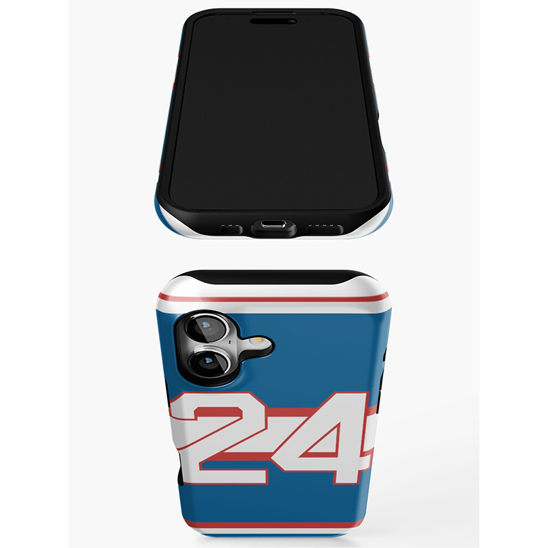 Personalized HR Theme Retro Blue Hockey Jersey Phone Case for Team Supporters and Game Day Enthusiasts