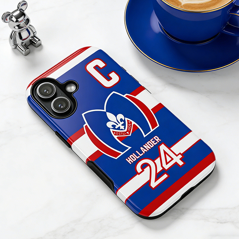 Personalized HR Theme Ice Hockey Team Jersey Phone Case Vintage Team Crest Design for Ice Hockey Lovers