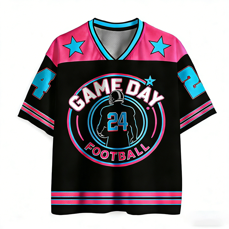 Personalized Game Day Football Mesh Jersey with Custom Name and Number for Sports Fans