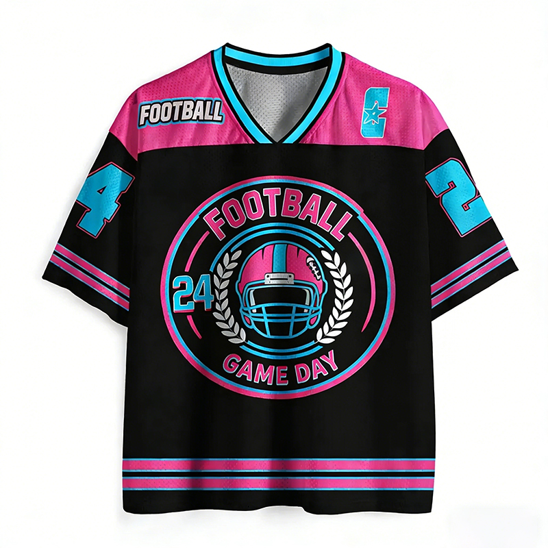 Personalized Bold Color Block Football Game Day Mesh Jersey Custom Name and Number for Football Lovers