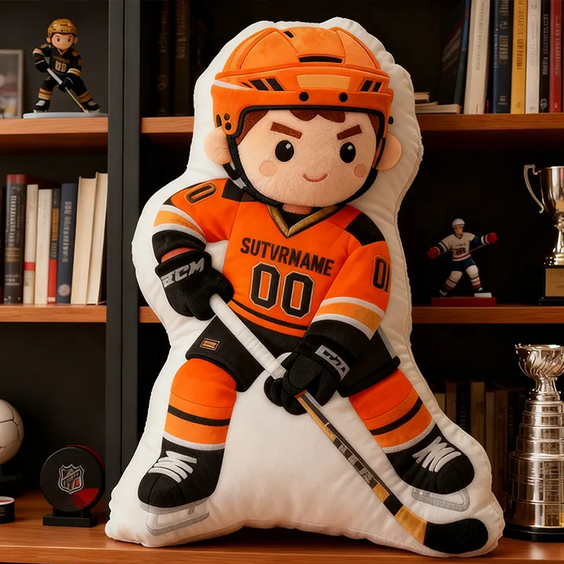Personalized Ice Hockey Player Pillow with Custom Name and Number Perfect Gift for Hockey Enthusiasts