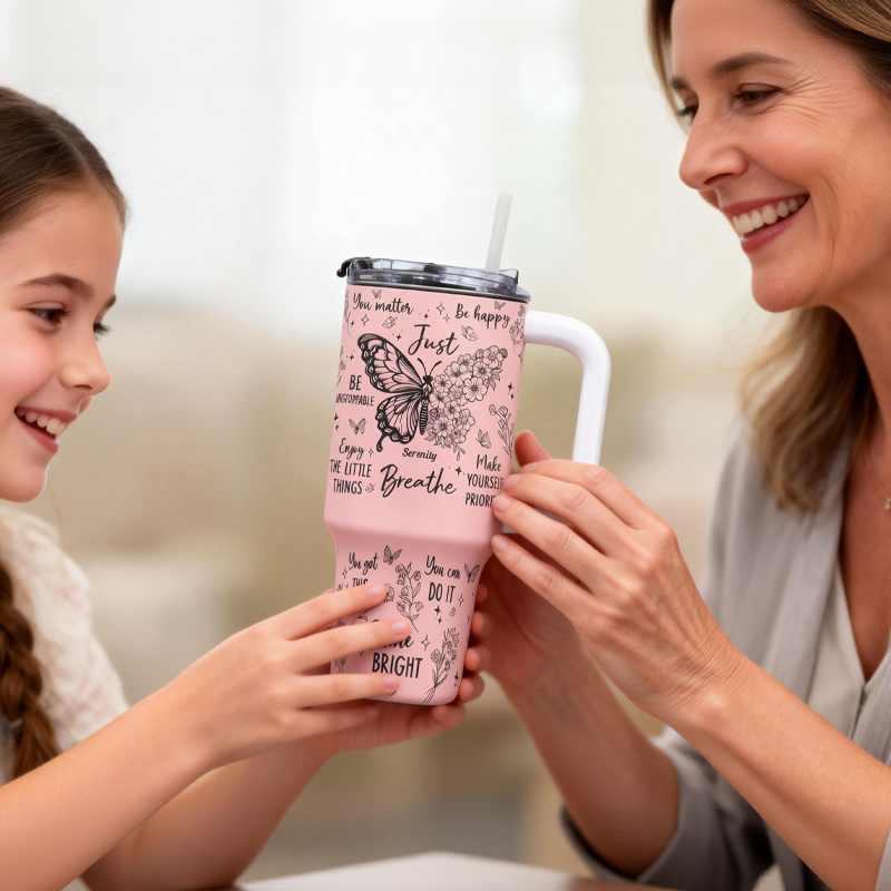 Personalized 40oz Tumbler with Straw Make Your Own Affirmation Tumbler