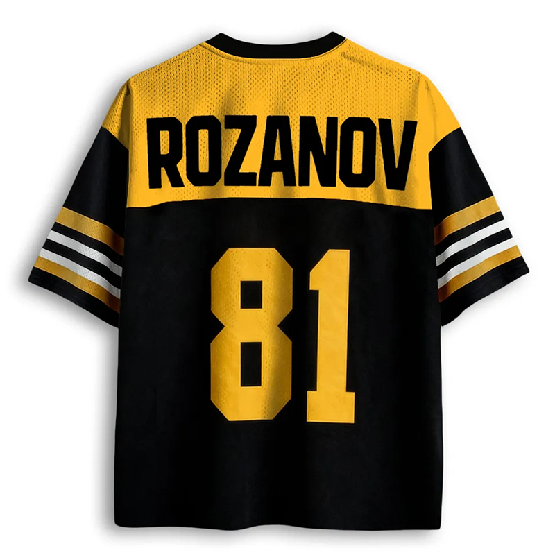 Personalized Black Gold Boston Raiders Hockey Team Mesh Jersey for Ice Hockey Lovers
