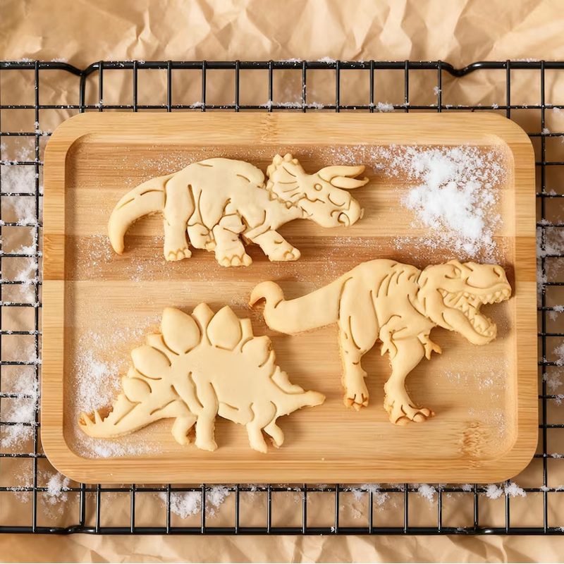 Cartoon Dinosaur Children Biscuit Mold Tyrannosaurus Rex Stegosaurus Triceratops Embossed Cookie Cutter