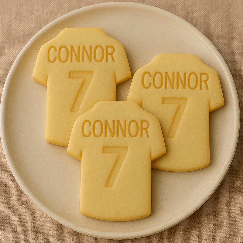 Personalized Soccer Jersey Cookie Cutter with Custom Name and Number Design Team Gift for Kids  