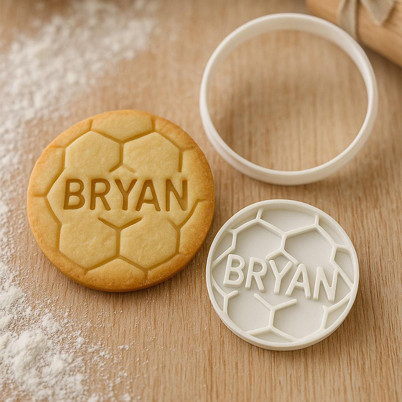 Personalized Soccer Cookie Cutter with Custom Name for Game Day and Party Treats Football Fans and Kids