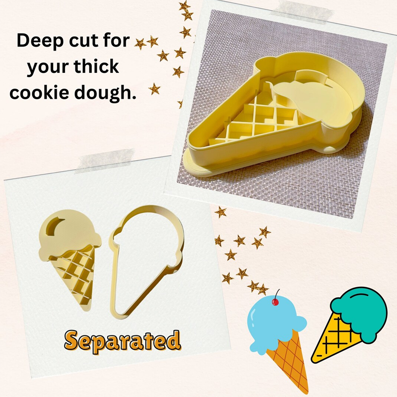 Cartoon Ice Cream Cone Cookie Cutter Children Biscuit Birthday Gifts for Kids