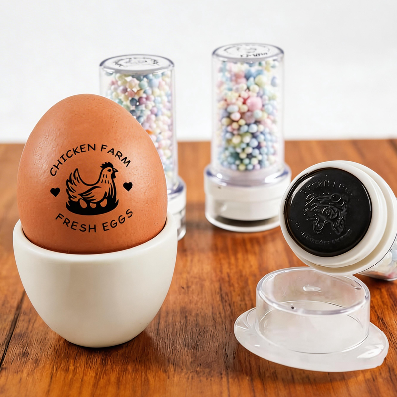 Personalised Eggs Stamp Chicken Coop Gifts for Farmer Name Stamp Chicken Egg Stamp Egg Stamp for Farmer Farmer's Market Egg Logo