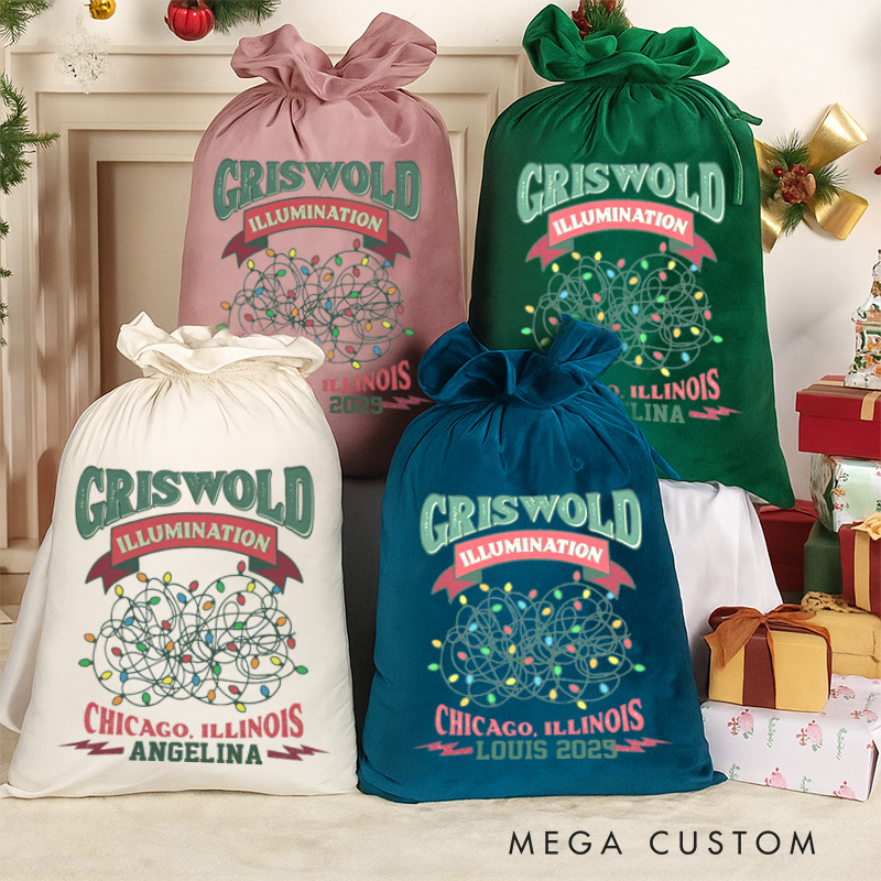 Personalized Illumination Funny Velvet Santa Sack Christmas Gift Bag Movie Lover Xmas Gift Bags Christmas Party Supplies Favors
