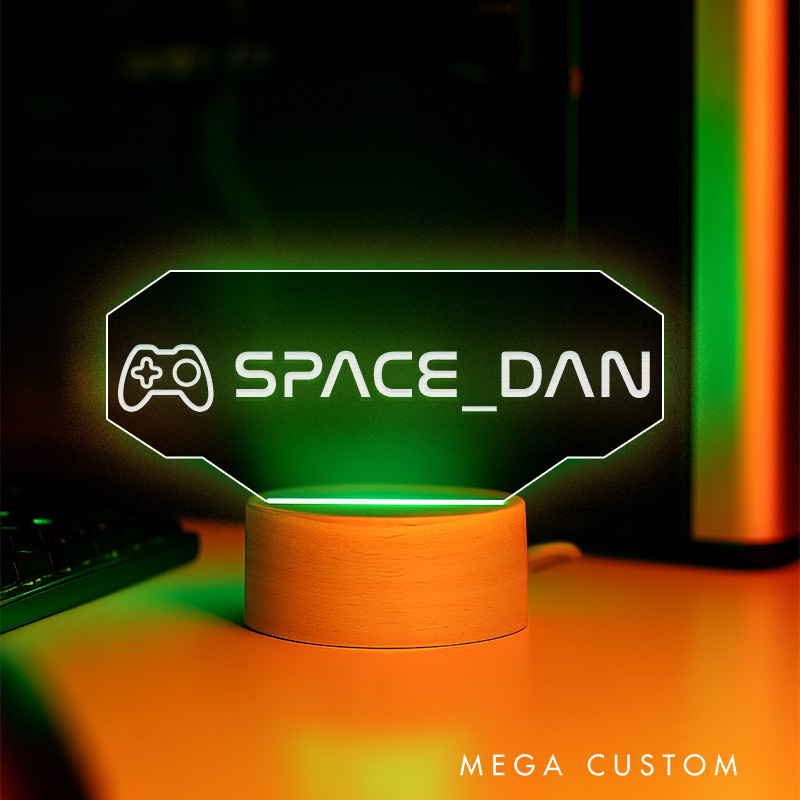 Personalized Gamertag Light Sign Futuristic Gamer Tag Night Light Streamer Light Sign for Him Geek Gamer Lover Gaming Name Sign Decor