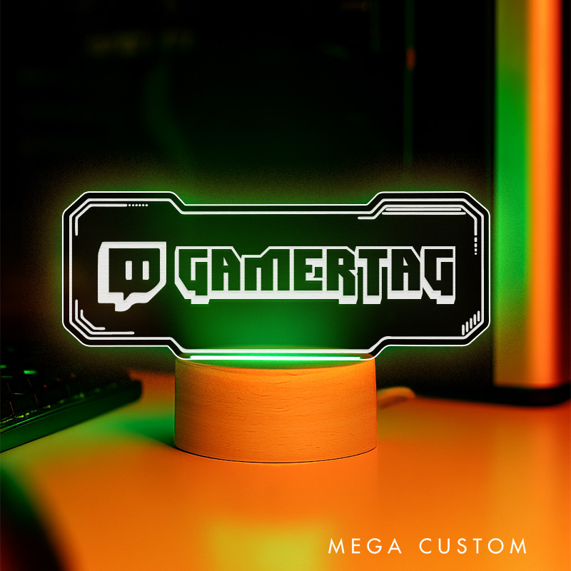 Personalized Cyberpunk Gamertag Light Sign Gamer Tag Night Light Streamer Light Sign for Him Geek Gamer Lover Gaming Name Sign Decor