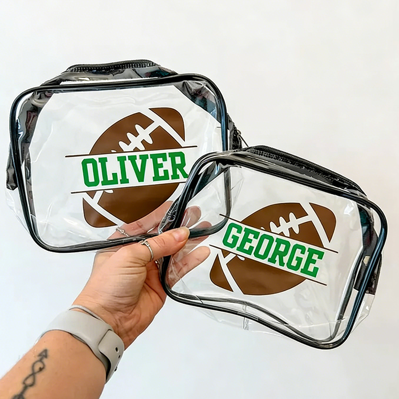 Personalized Football Clear Snack Bag with Custom Name for Game Day and Practice